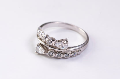 Bague Toi et Moi Asymétrique en Argent et Oxydes de Zirconium